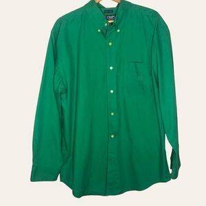 CHAPS DRESS SHIRT, Green XL